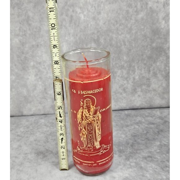 Prayer to Saint Undoer San Deshacedor 8.5" Red Glass Candle Botanica Shamanic - Picture 9 of 10